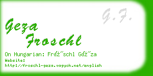 geza froschl business card